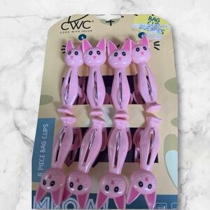 📬3/$25, Pink Cat Bag Clips - 8 Piece Set